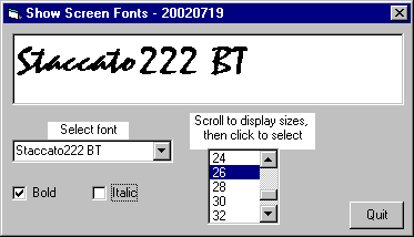 font screen